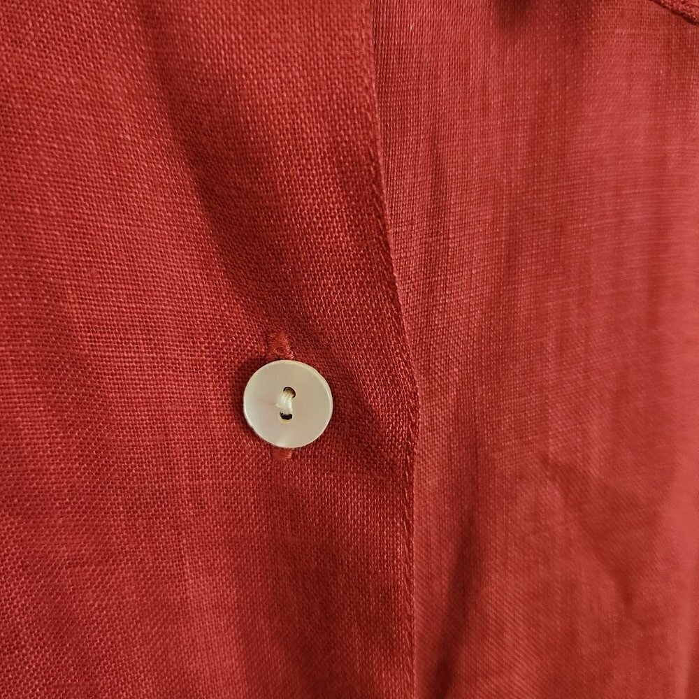 Brooks Brothers Vintage Rust Linen Button Up Shirt Size M - Picture 3 of 4